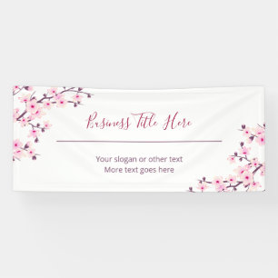Floral Cherry Blossom White Business Banner