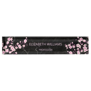 Floral Cherry Blossoms Nameplate