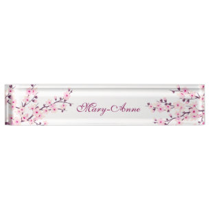 Floral Cherry Blossoms Nameplate