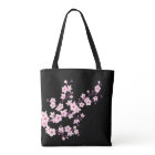 Floral Cherry Blossoms Pink Black