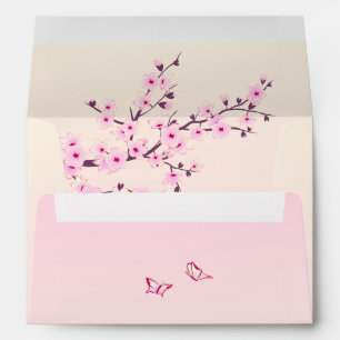 Floral Cherry Blossoms Pink Envelope