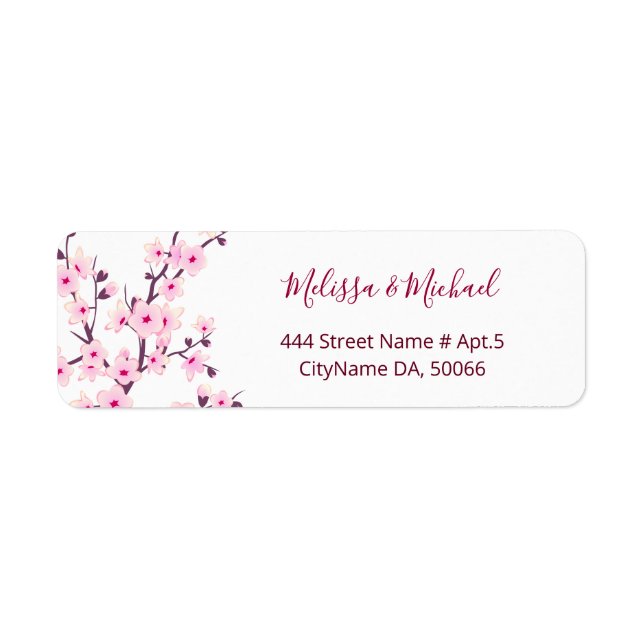 Floral Cherry Blossoms Pink White |  Wedding (Devant)