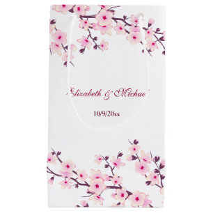 Floral Cherry Blossoms Wedding Small Gift Bag