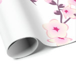 Floral Cherry Blossoms  Wedding Wrapping Paper<br><div class="desc">This wedding wrapping paper features pretty pink cherry blossom branches on a white background.</div>