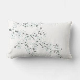 Floral Cherry Blossoms White Choose Background Lumbar Pillow