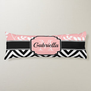 Floral & Chevron Pattern Body Pillow