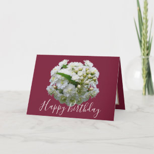 Floral Chic Bouquet White Spirea Floral Birthday Card
