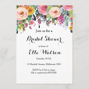 Floral Chic Bridal Shower Invitation