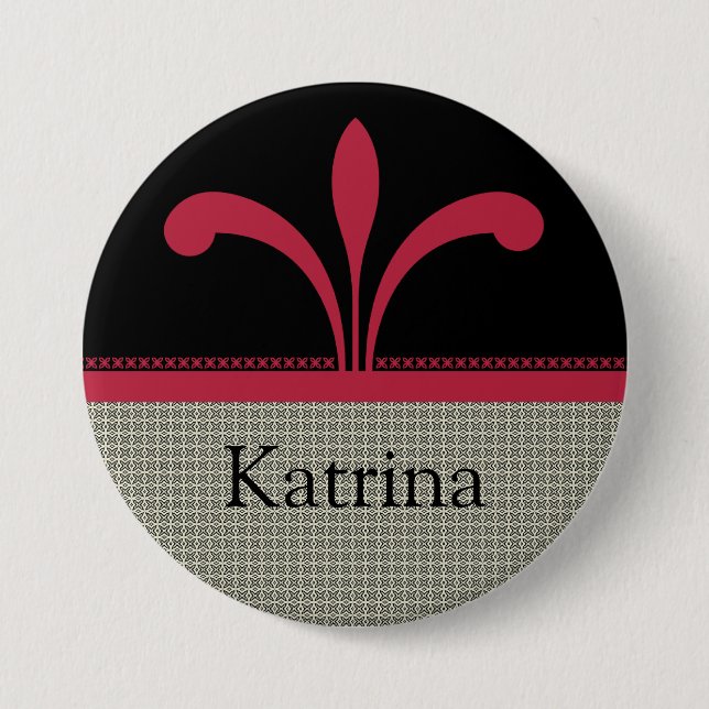 Floral Chic Button, Magenta 3 Inch Round Button (Front)