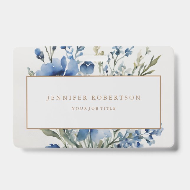 Floral Chic Classical Personalized Customized Badge (Front)