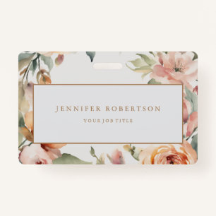 Floral Chic Classical Personalized Customized Badge