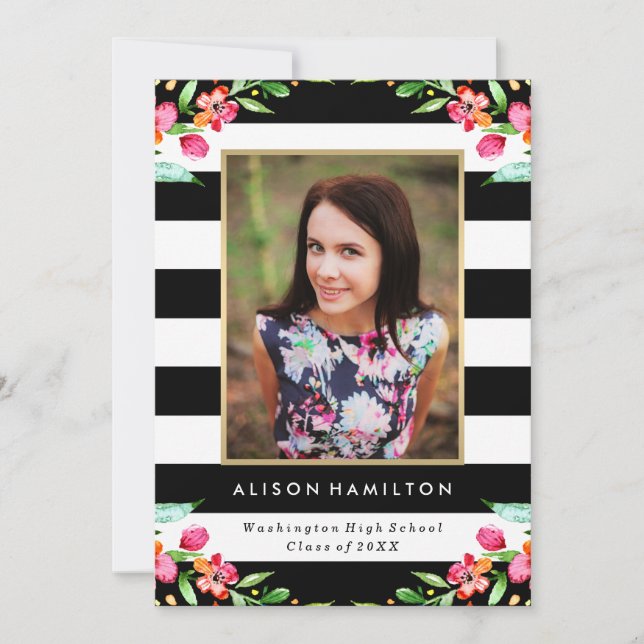 Floral Chic | Graduation Invitation (Front)