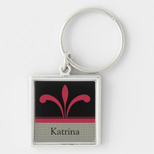 Floral Chic Keychain, Magenta Keychain