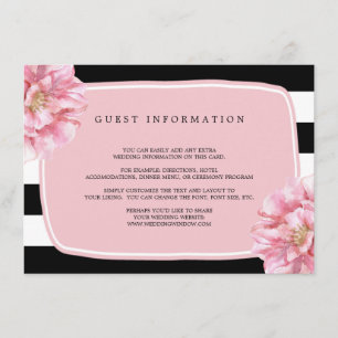 Floral Chic Mariage Insertion Carte / Rose