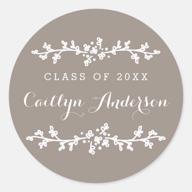 Floral Chic Personalized Grad Envelope Seal (Front)