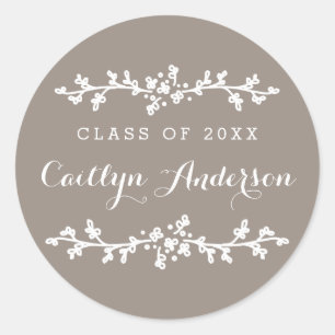 Floral Chic Personalized Grad Envelope Seal