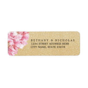 Floral Chic Return Address Labels / Champagne