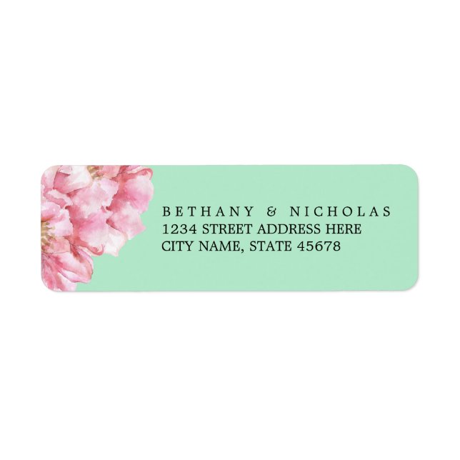 Floral Chic Return Address Labels / Mint (Front)