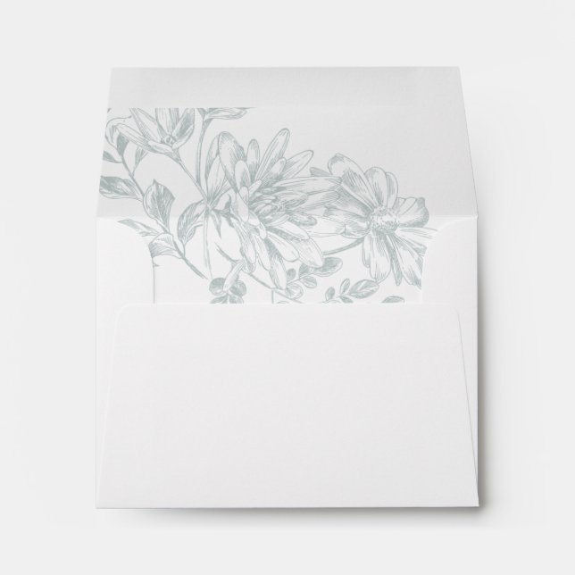 Floral Chic Sage Green RSVP Wedding Envelope (Back (Bottom))