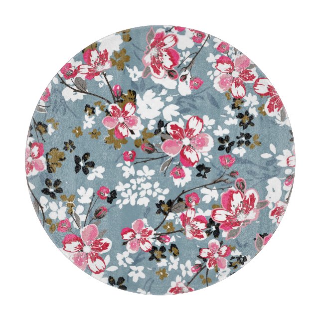 Floral Chic: Small Blossom Backgrounds Cutting Board (Front)