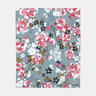 Floral Chic: Small Blossom Backgrounds Fleece Blanket
