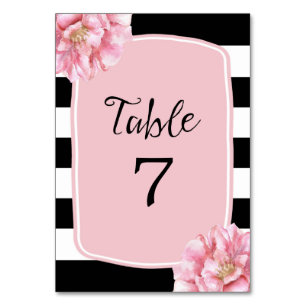 Floral Chic Table Number Card / Pink