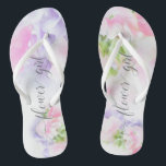 FLORAL CHIC WEDDING SWEET PEAS Flower Girl Flip Flops<br><div class="desc">Flower Girl Sandals to match the collection-  Floral Chic Wedding Sweet Peas in pink and lavender with pretty calligraphy and modern fonts</div>