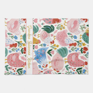 Floral Chicken Grandma's Kitchen Towel