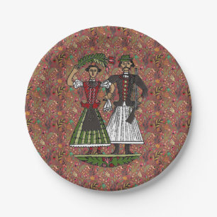 Floral Chili Oil Happy Hun Couple Paper Plate