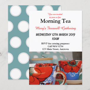 Floral China Cup Morning Afternoon Tea Customise Invitation