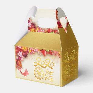Floral Chinese gold Paper-cut Rat 2020 GFB Favor Box