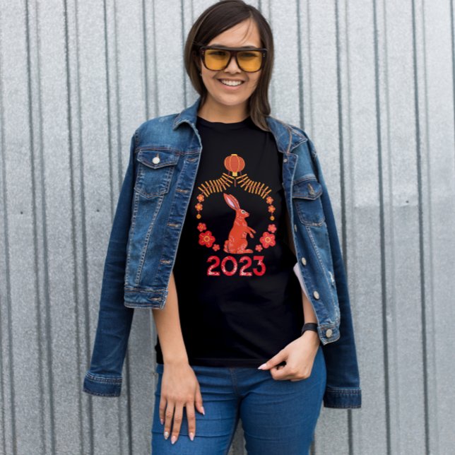 Floral Chinese New Year Lunar New Year of Rabbit T-Shirt (Creator Uploaded)