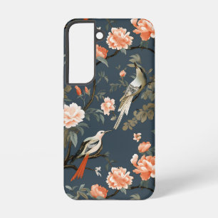 Floral Chinoiserie on Denim Blue Samsung Galaxy Case