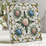 Floral Chinoiserie Pink and Blue Chrysanthemum Tile<br><div class="desc">This exquisite tile showcases a traditional chinoiserie-inspired design featuring vibrant pink and blue chrysanthemums surrounded by lush green foliage and ornate yellow flourishes. The delicate detailing and symmetrical layout create an elegant and timeless aesthetic. Perfect for adding a touch of sophistication to kitchen backsplashes, bathroom walls, or accent pieces, this...</div>
