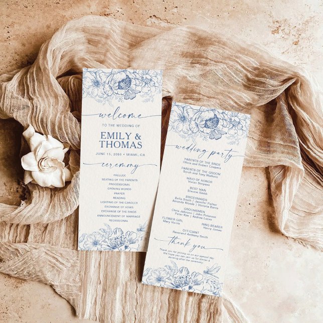 Floral Chinoiserie Programme de mariage (Créateur téléchargé)