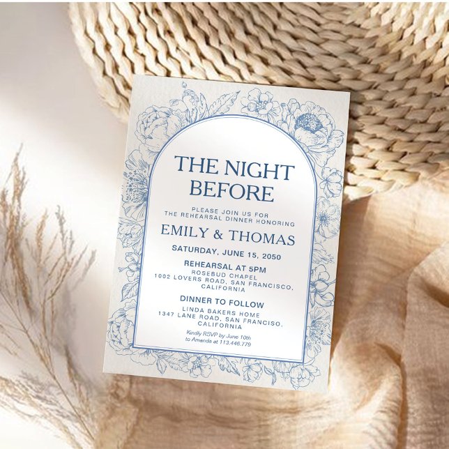 Floral Chinoiserie Rehearsal Dinner Invitation (Creator Uploaded)