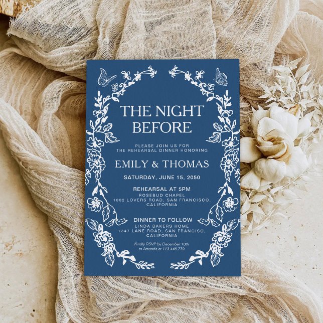  Floral Chinoiserie The Night Before Invitation (Creator Uploaded)