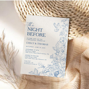 Floral Chinoiserie The Night Before Invitation