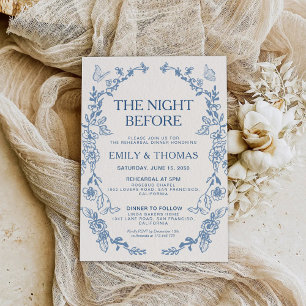 Floral Chinoiserie The Night Before Invitation