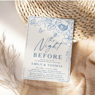 Floral Chinoiserie The Night Before Invitation