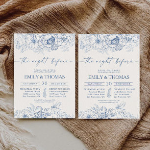  Floral Chinoiserie The Night Before Invitation