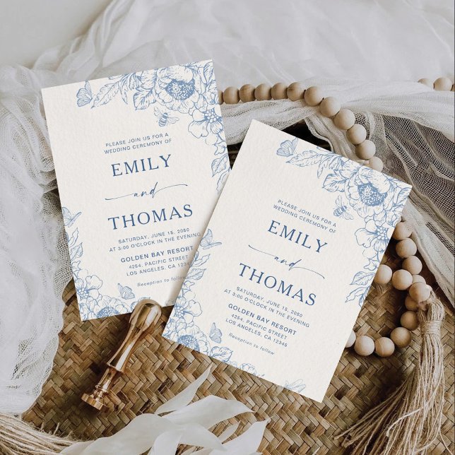  Floral Chinoiserie Wedding Invitation (Creator Uploaded)