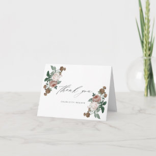 Floral Christening and Baptism Thank You Card