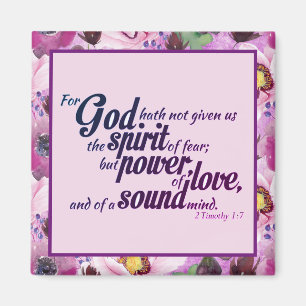Floral Christian Bible Scripture Faith Quote Magnet