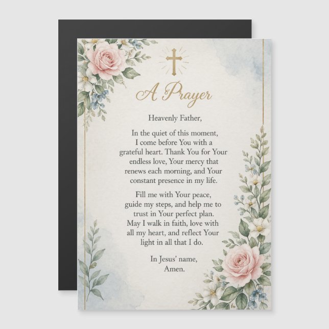 Floral Christian Prayer Card Artwork (Front/Back)