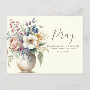 Floral Christian  Prayer Scripture Verse Postcard