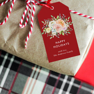 Floral Christmas Bouquet Gift Tags