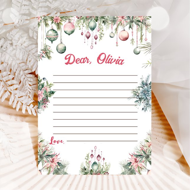 Floral Christmas Capsule Note Message Card (Creator Uploaded)