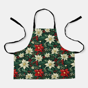 Floral Christmas Pattern  Apron