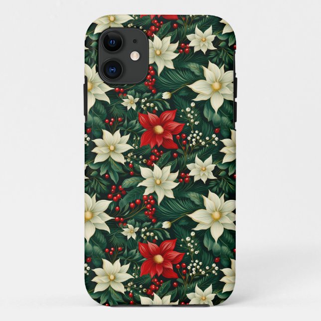 Floral Christmas Pattern  Case-Mate iPhone Case (Back)